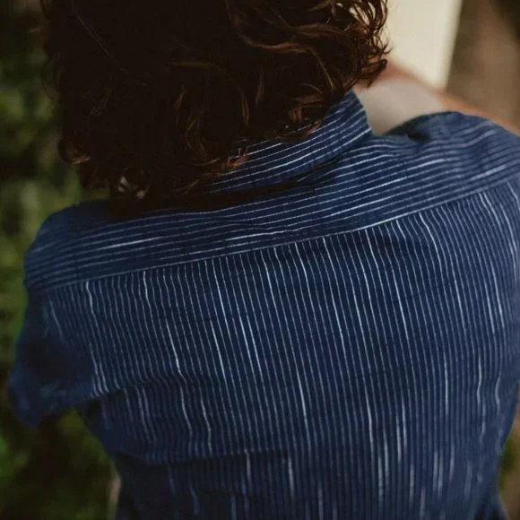 Taylor Stitch SS California in Slubby Navy Stripe - Size 42 - Picture 2 of 11